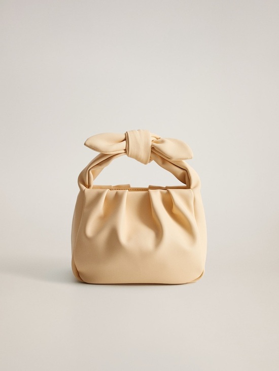 Mango Handbags - NWOT Mango ‘Small Knot Bag’ w/ Shoulder Strap in “Vanilla” Vegan Leather